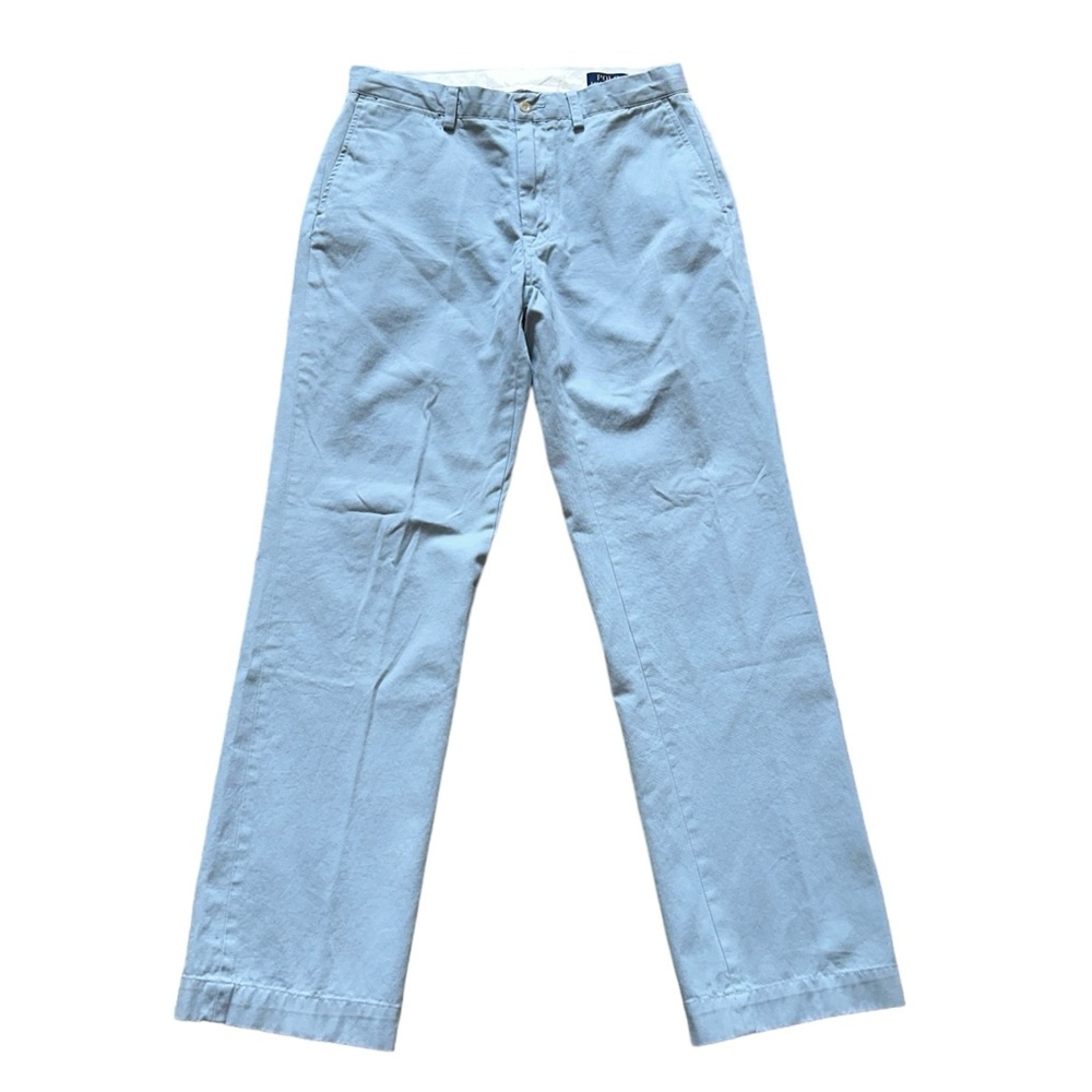 VintagePolo Ralph Lauren Classic Fit Pale Blue Flat Front Chino Size 33x32
